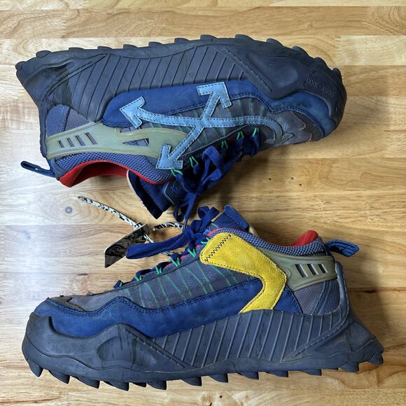 Off-White Odsy-1000 Trail Sneakers in the Blue/Yellow/Multi, Men’s EU43 US10,EUC - Picture 3 of 9